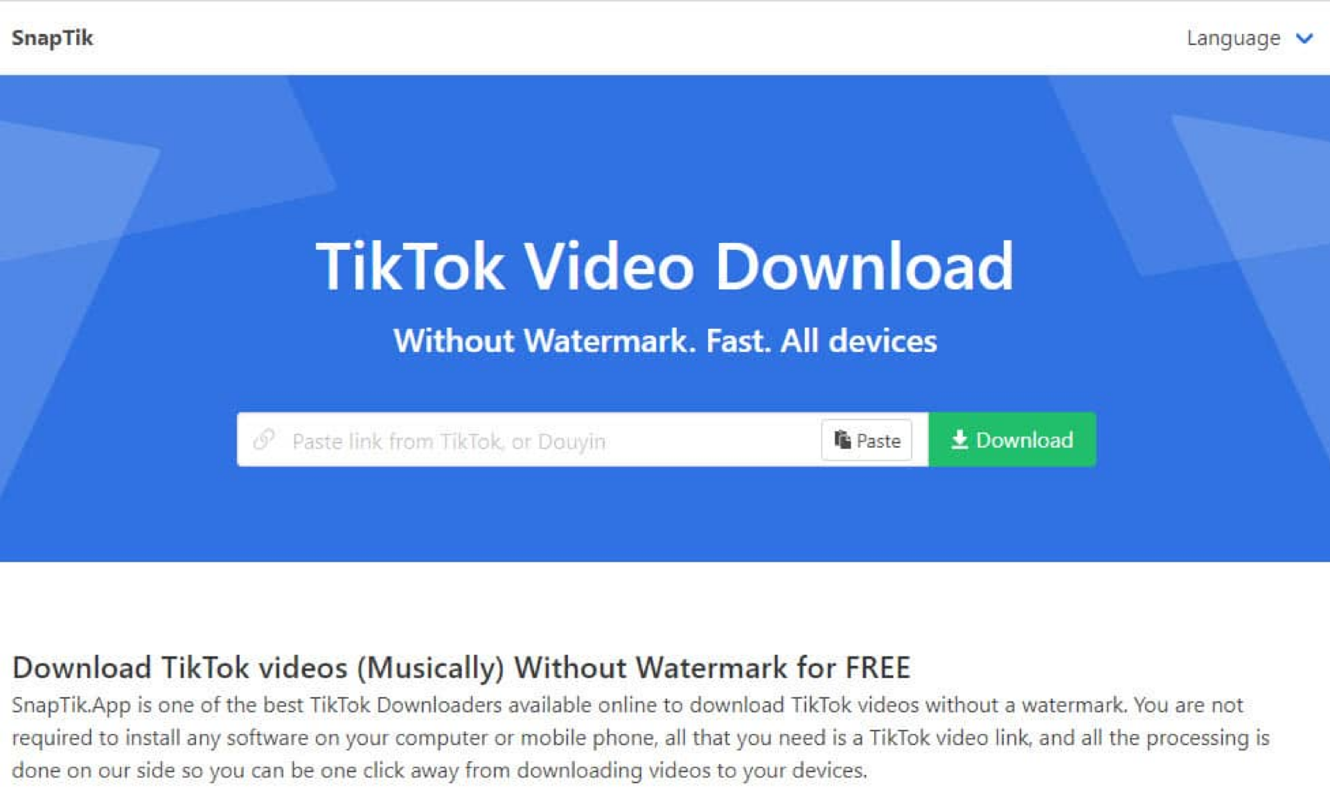Download TikTok Videos Without Watermark for Free